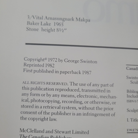 Sculpture of the Eskimo Art book by George Swinton - Picture 13 of 13